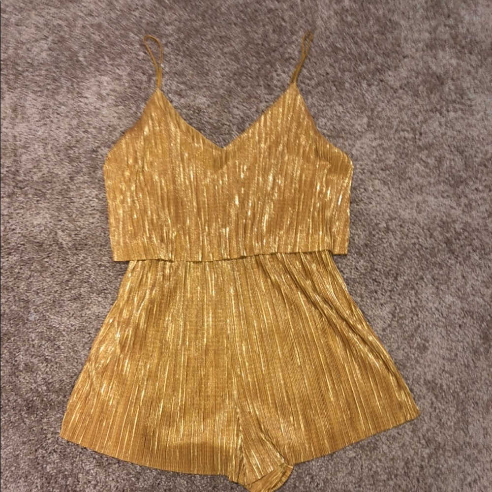 Gold layered romper